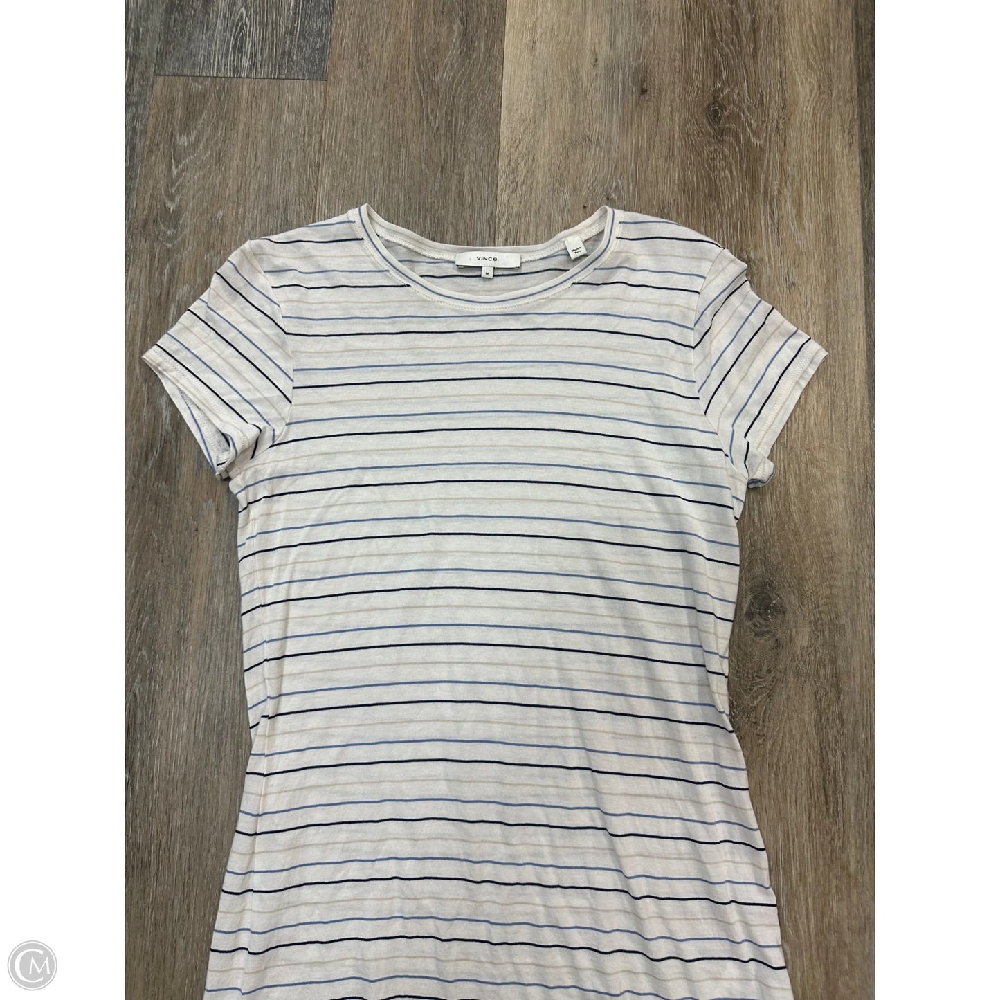 Top Short Sleeve By Vince In Striped Pattern, Size: M