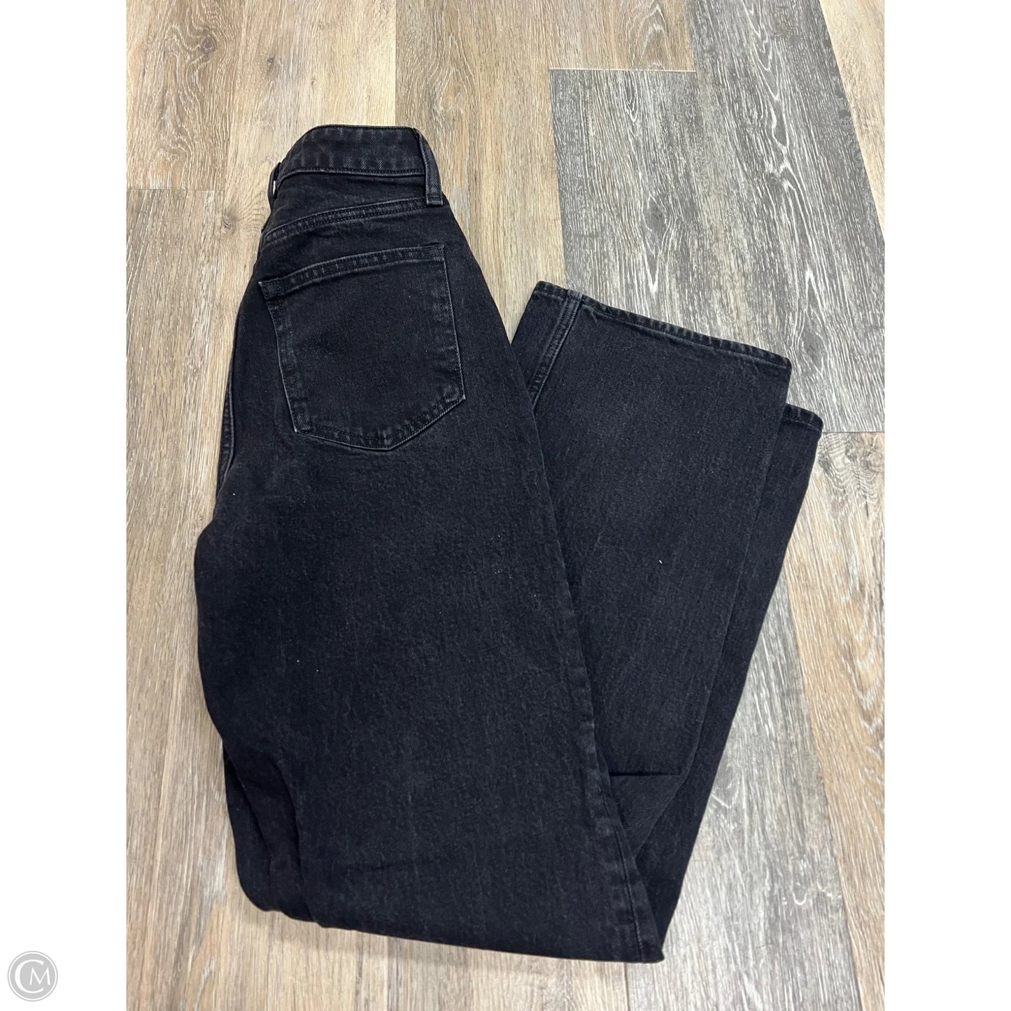 Jeans Straight By Abercrombie And Fitch In Black Denim, Size: 0