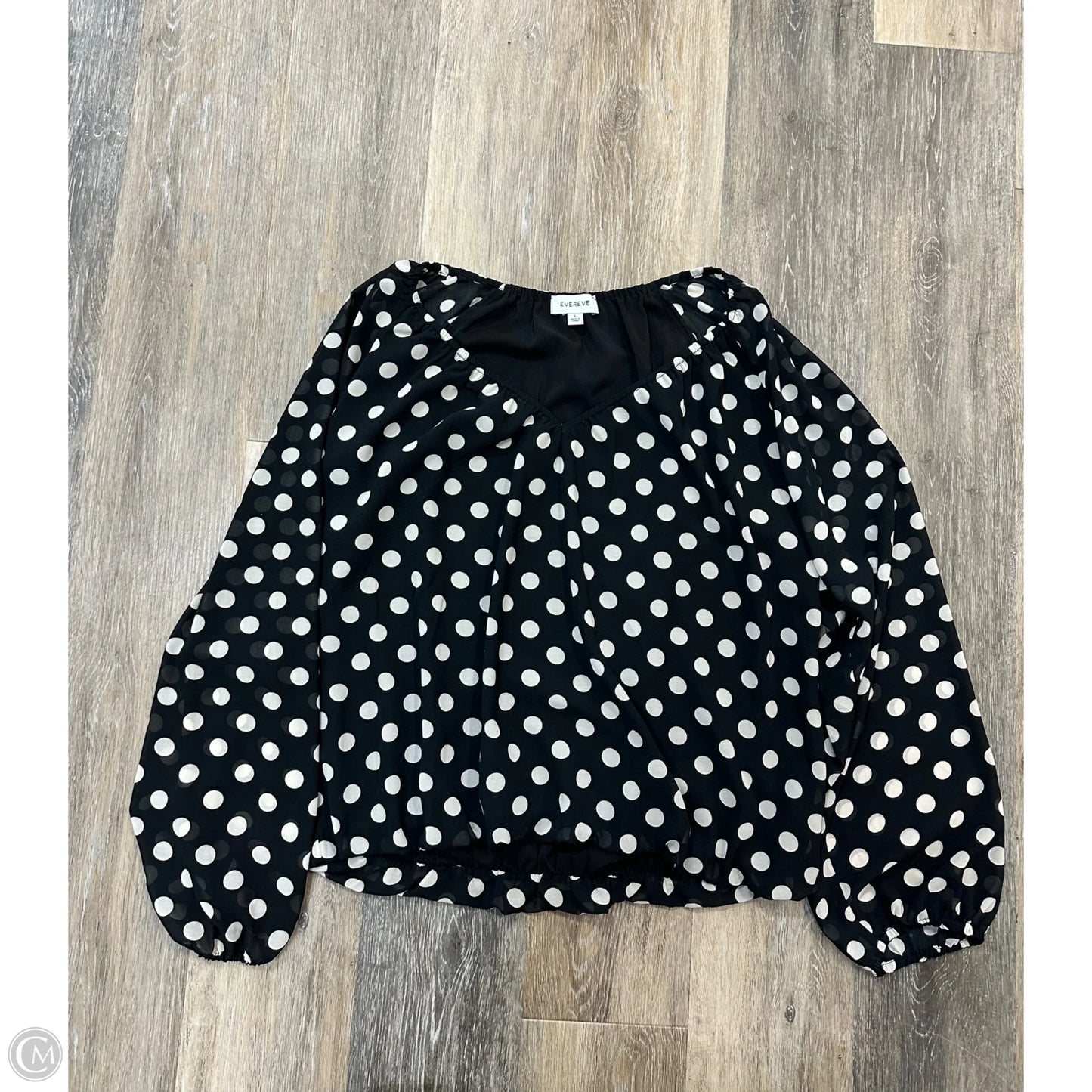 Blouse Long Sleeve By Evereve In Black, Size: L