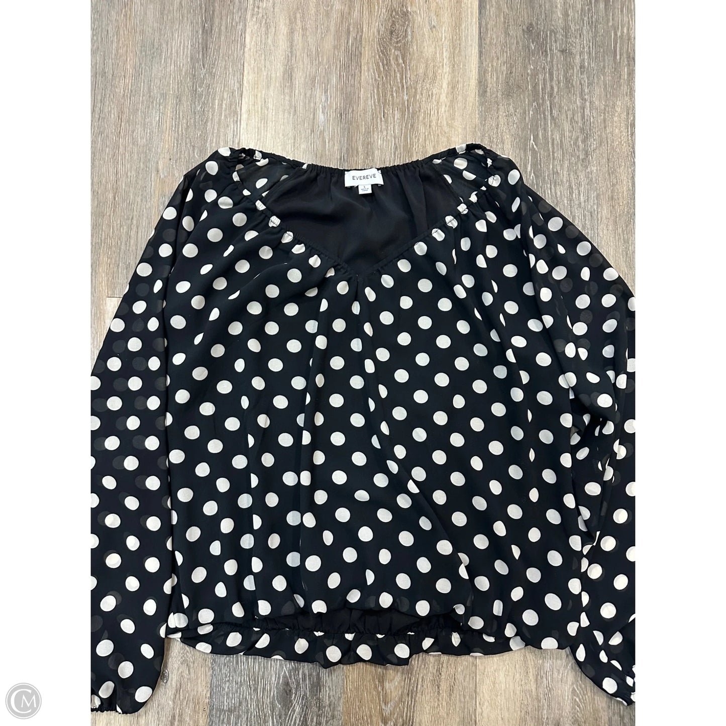 Blouse Long Sleeve By Evereve In Black, Size: L