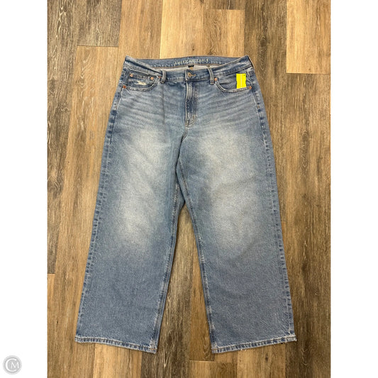 Jeans Wide Leg By American Eagle In Blue Denim, Size: 14