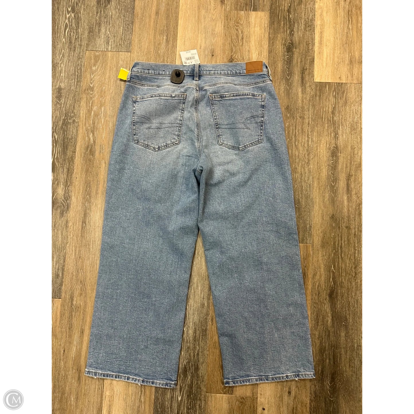 Jeans Wide Leg By American Eagle In Blue Denim, Size: 14
