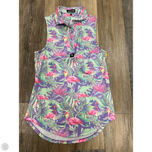 -Athletic Tank Top By Bad Birdie In Floral Print, Size: Xs