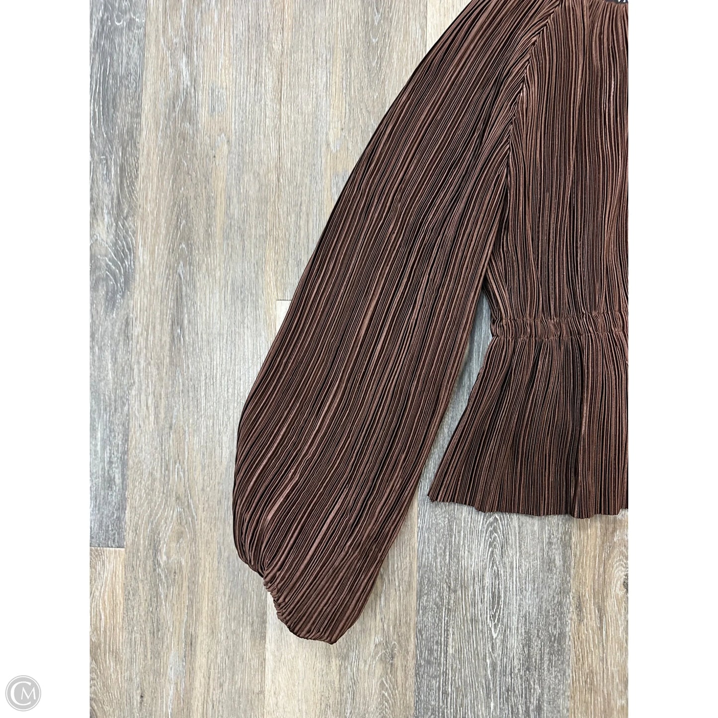 Blouse Long Sleeve By Vici In Brown, Size: S