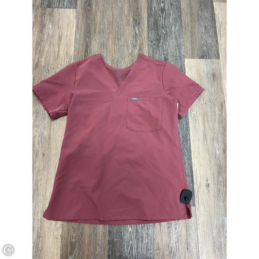 Scrub Top Short Sleeve By Figs In Pink, Size: Xs