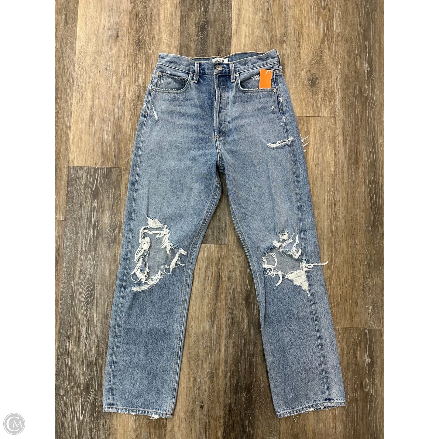 Jeans Straight By Agolde In Blue Denim, Size: 2