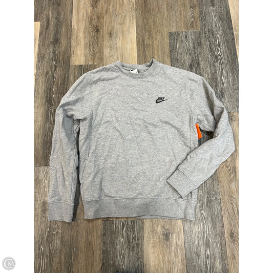 Athletic Sweatshirt Crewneck By Nike Apparel In Grey, Size: S