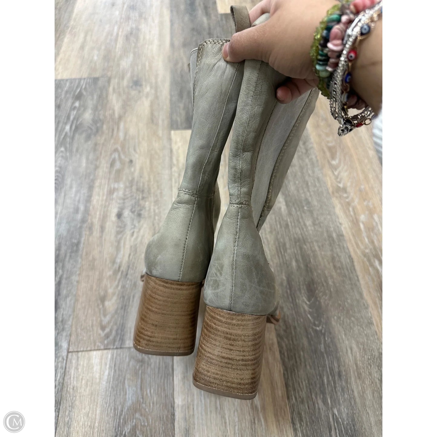 Boots Ankle Heels By Diba In Green, Size: 9.5