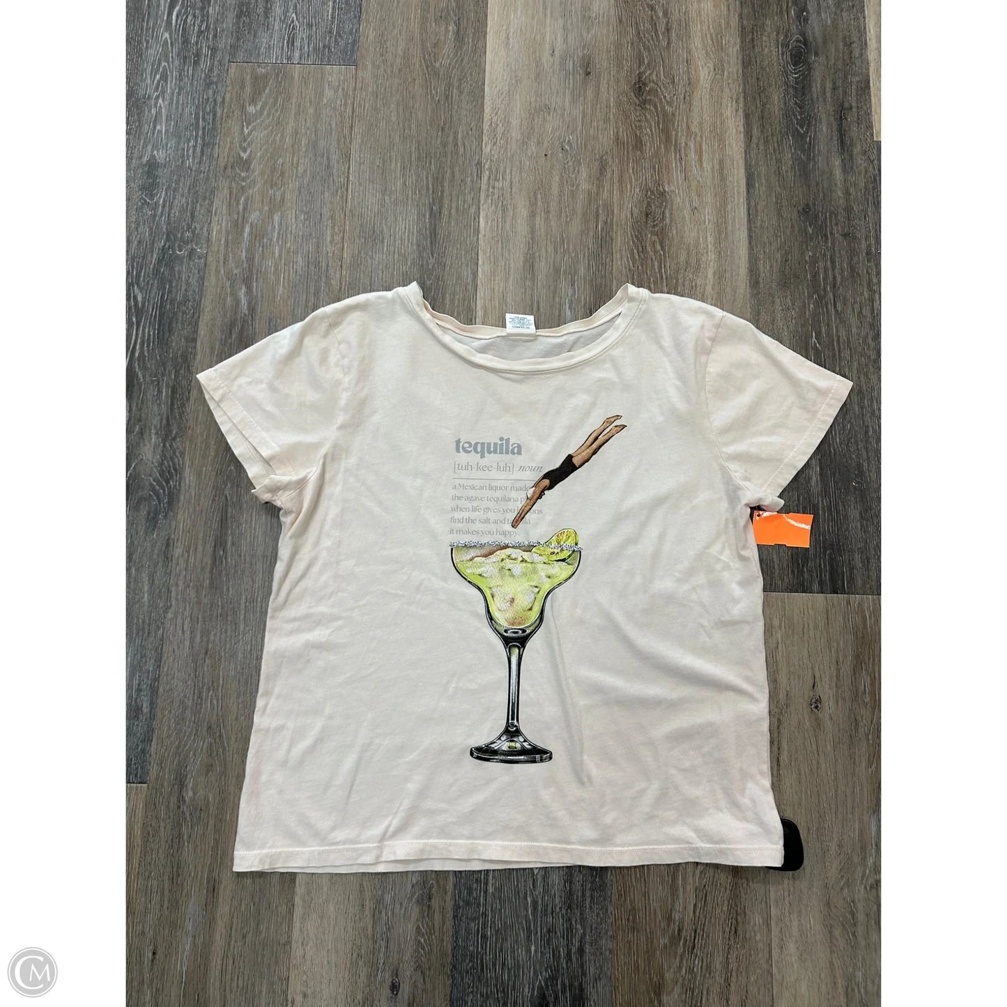 Top Short Sleeve By All Us In Cream, Size: Xl