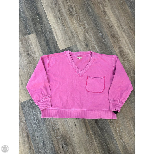 Sweatshirt Collar By Pilcro In Pink, Size: M