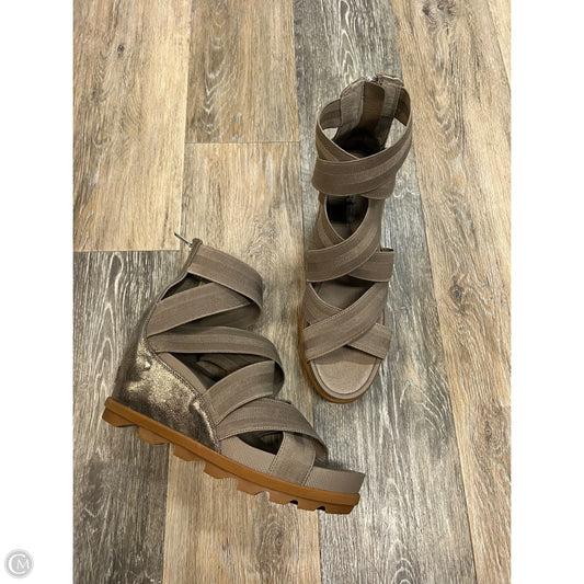 Sandals Heels Wedge By Sorel In Grey, Size: 11