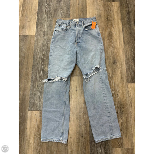Jeans Straight By Agolde In Blue Denim, Size: 0