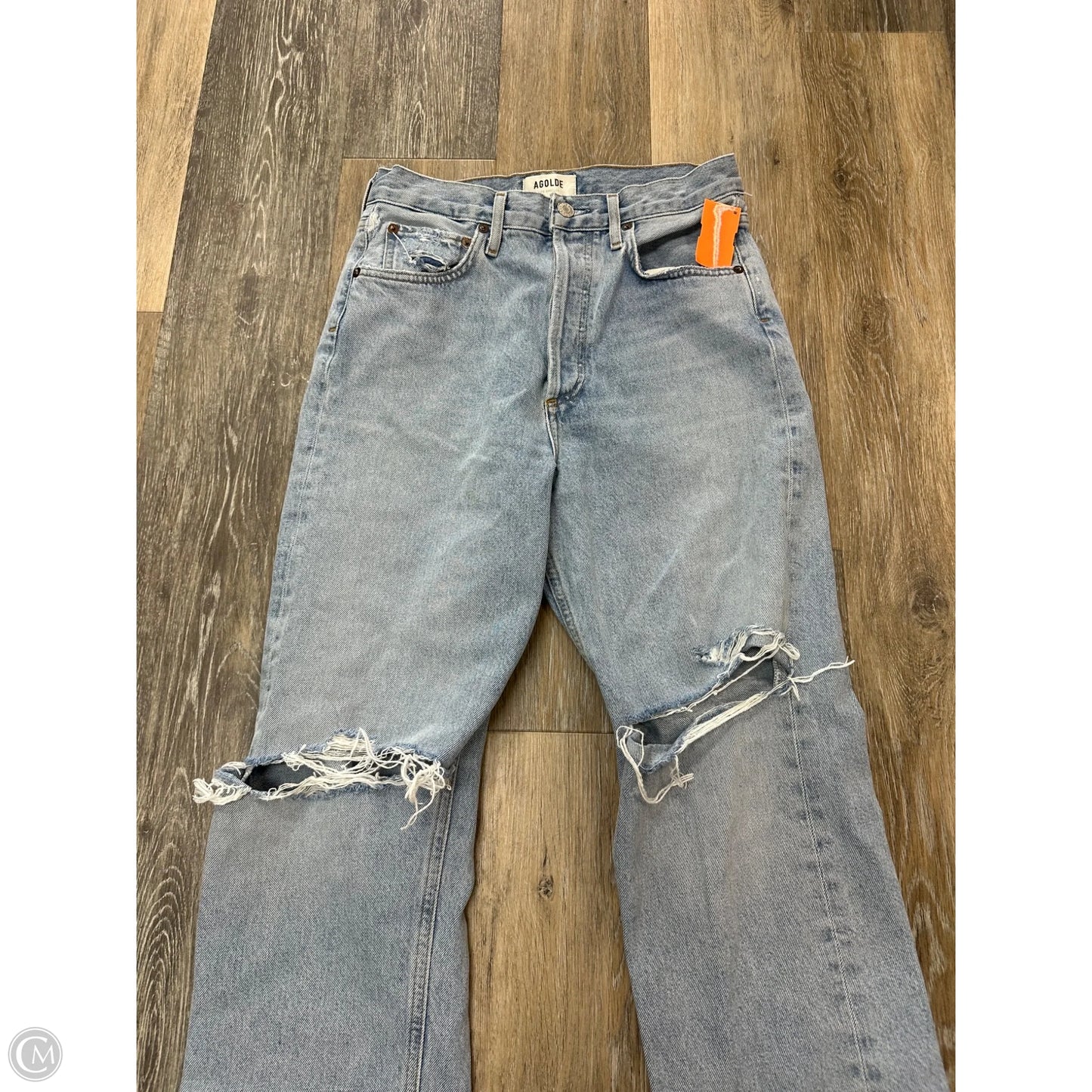 Jeans Straight By Agolde In Blue Denim, Size: 0