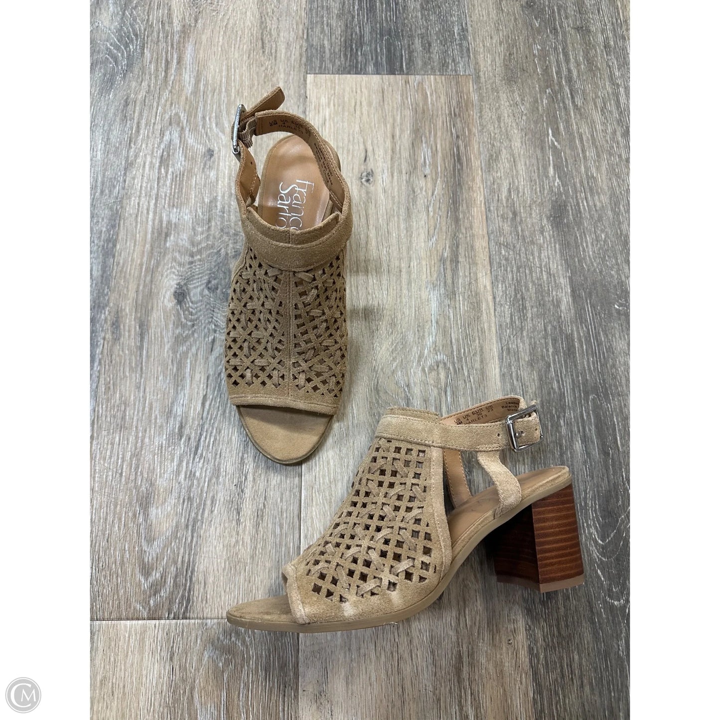 Sandals Heels Block By Franco Sarto In Tan, Size: 6