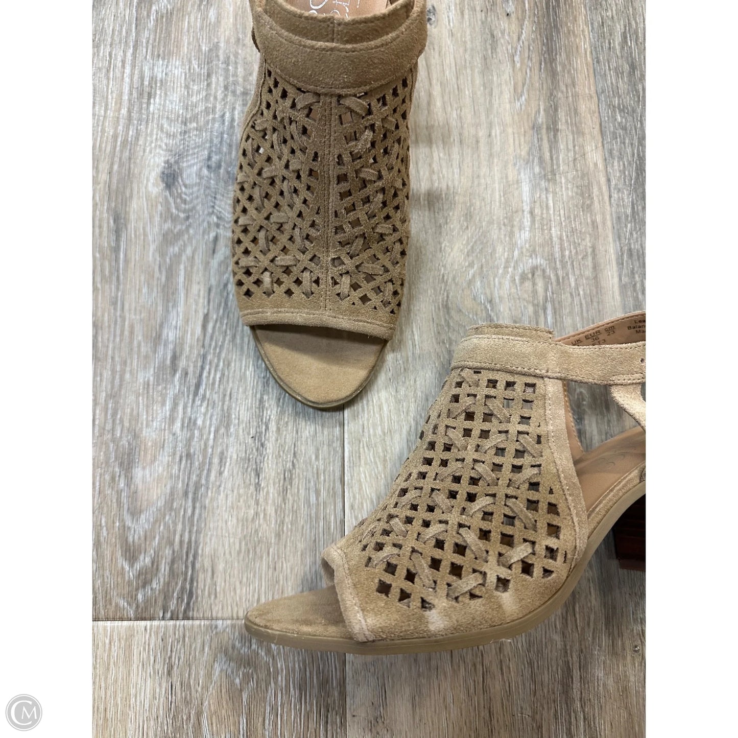 Sandals Heels Block By Franco Sarto In Tan, Size: 6