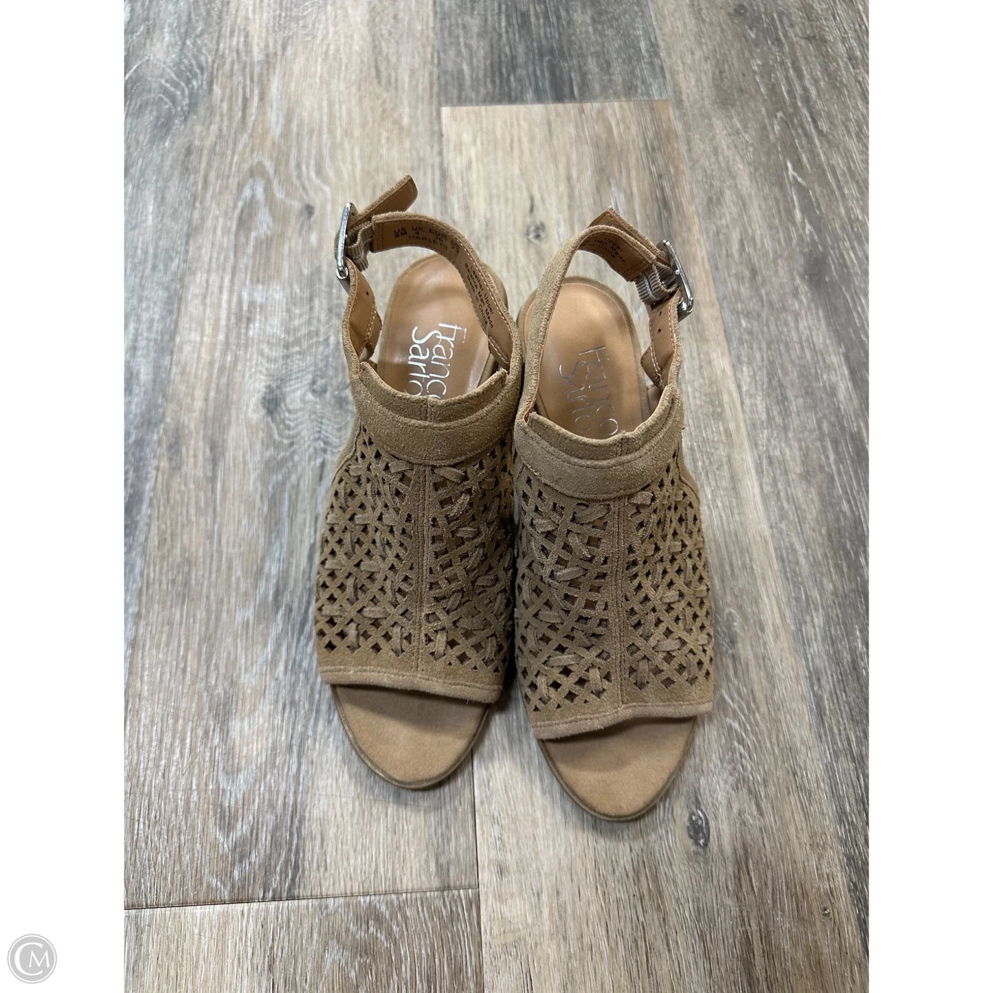 Sandals Heels Block By Franco Sarto In Tan, Size: 6