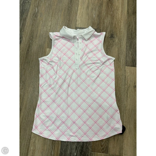 Athletic Tank Top By Puma In Pink & White, Size: Xs