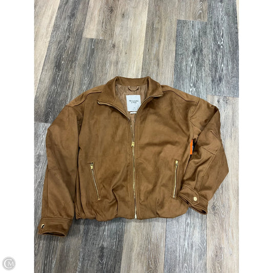 Jacket Moto By Abercrombie And Fitch In Brown, Size: Xs