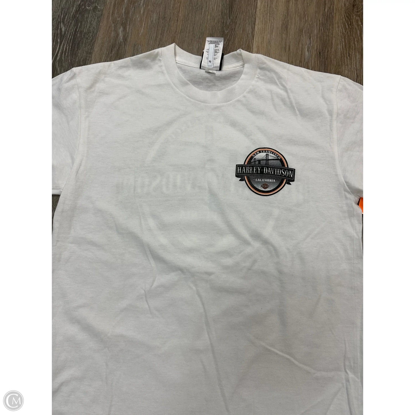 Top Short Sleeve By Harley Davidson In White, Size: M