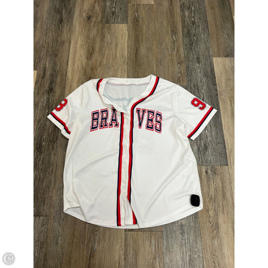 Blouse Short Sleeve By Clothes Mentor In White, Size: Xl