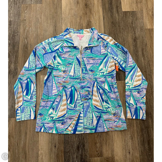 Top Long Sleeve Designer By Lilly Pulitzer In Blue, Size: L