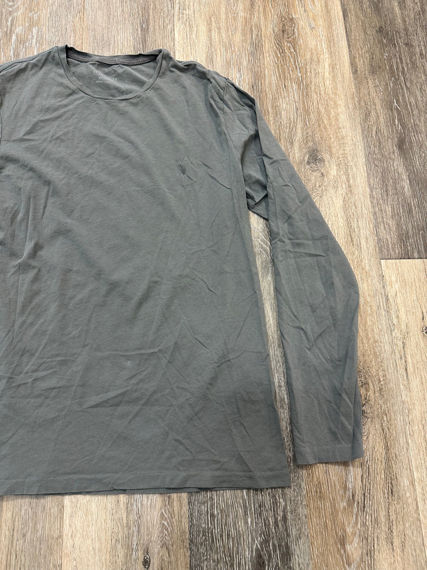 Top Long Sleeve By Allsaints In Grey, Size: M