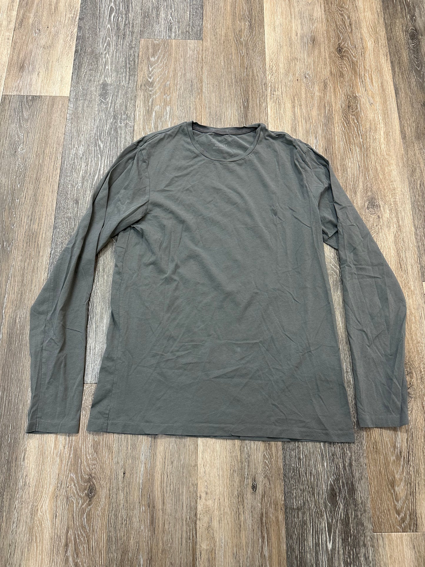 Top Long Sleeve By Allsaints In Grey, Size: M
