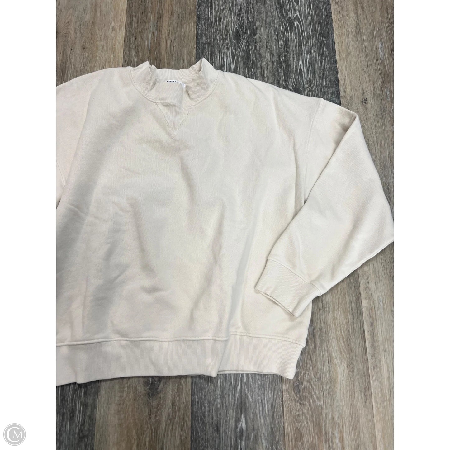 Sweatshirt Crewneck By Perfect White Tee In Cream, Size: S