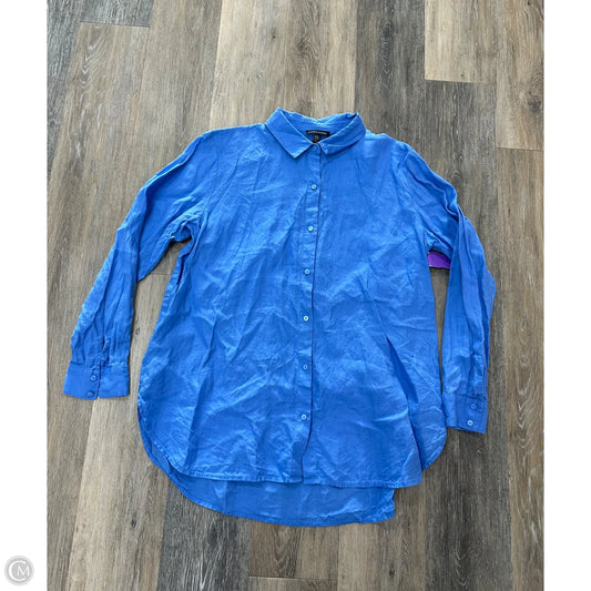 Blouse Long Sleeve By Eileen Fisher In Blue, Size: M