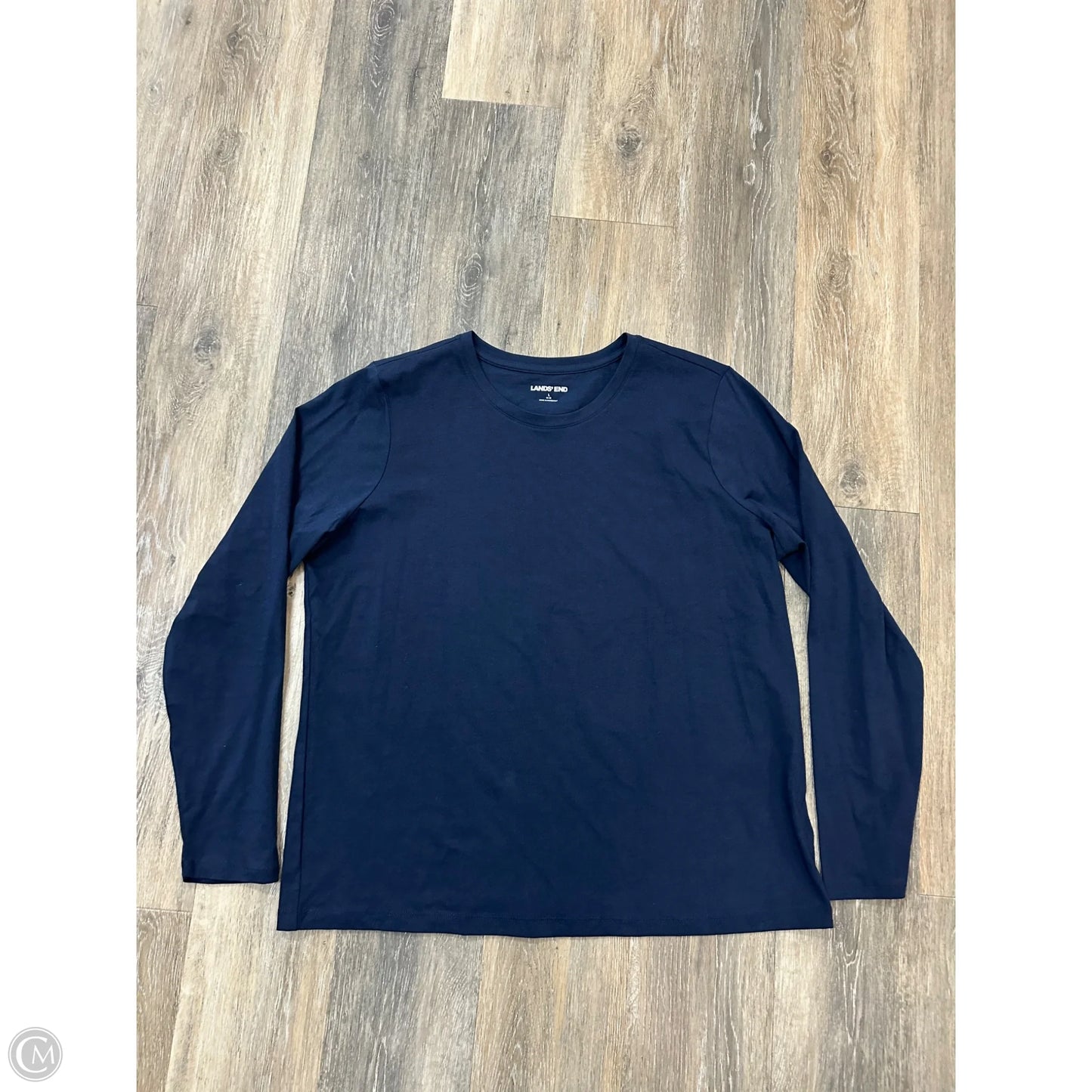 Top Long Sleeve By Lands End In Blue, Size: L