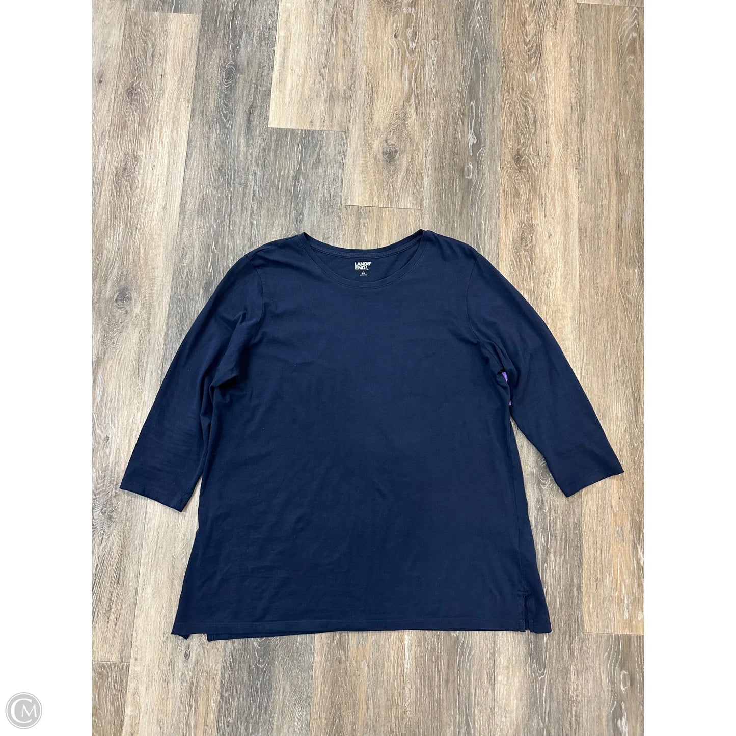 Top Long Sleeve By Lands End In Blue, Size: L