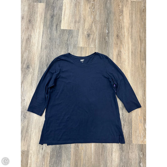 Top Long Sleeve By Lands End In Blue, Size: L