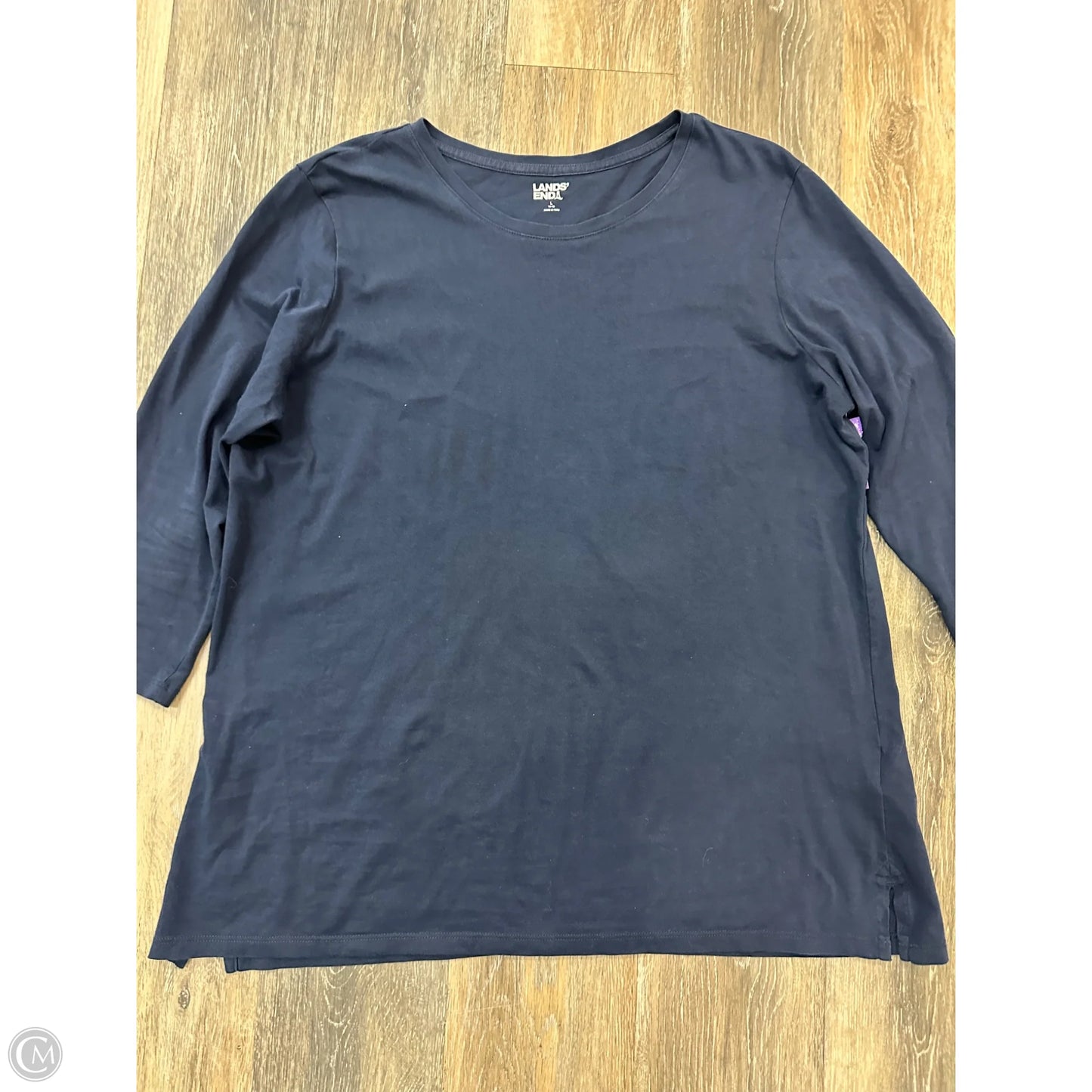 Top Long Sleeve By Lands End In Blue, Size: L