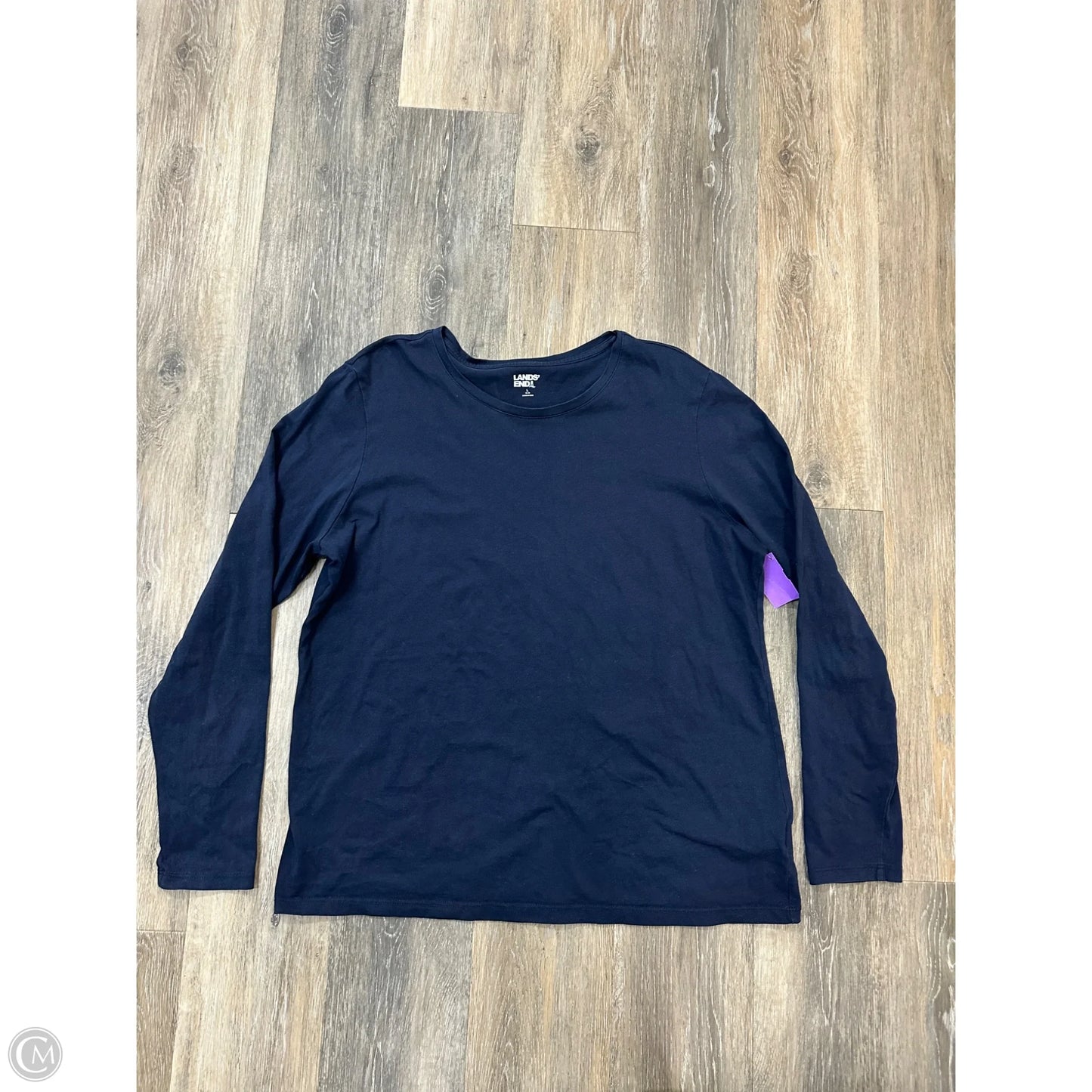 Top Long Sleeve By Lands End In Blue, Size: L