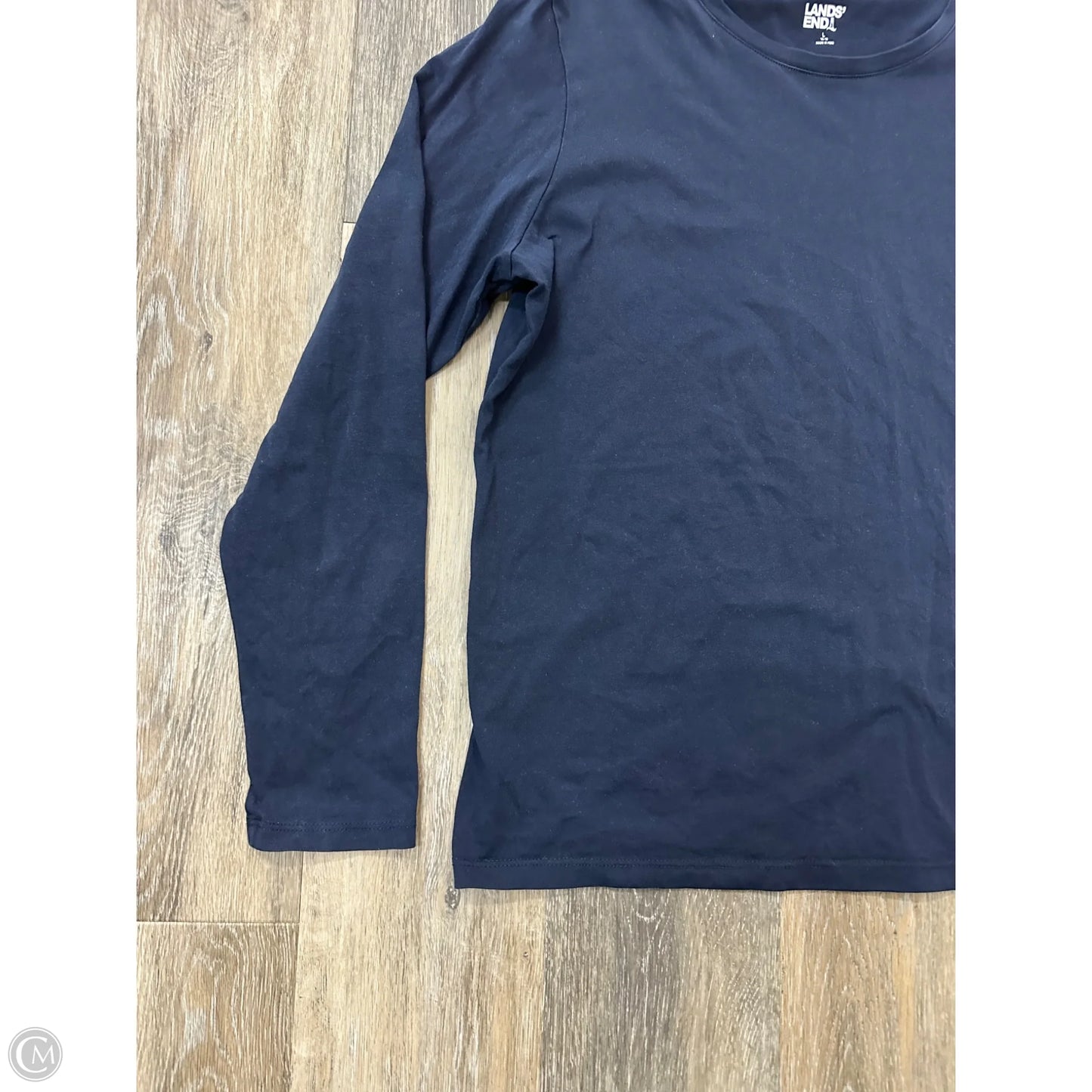 Top Long Sleeve By Lands End In Blue, Size: L