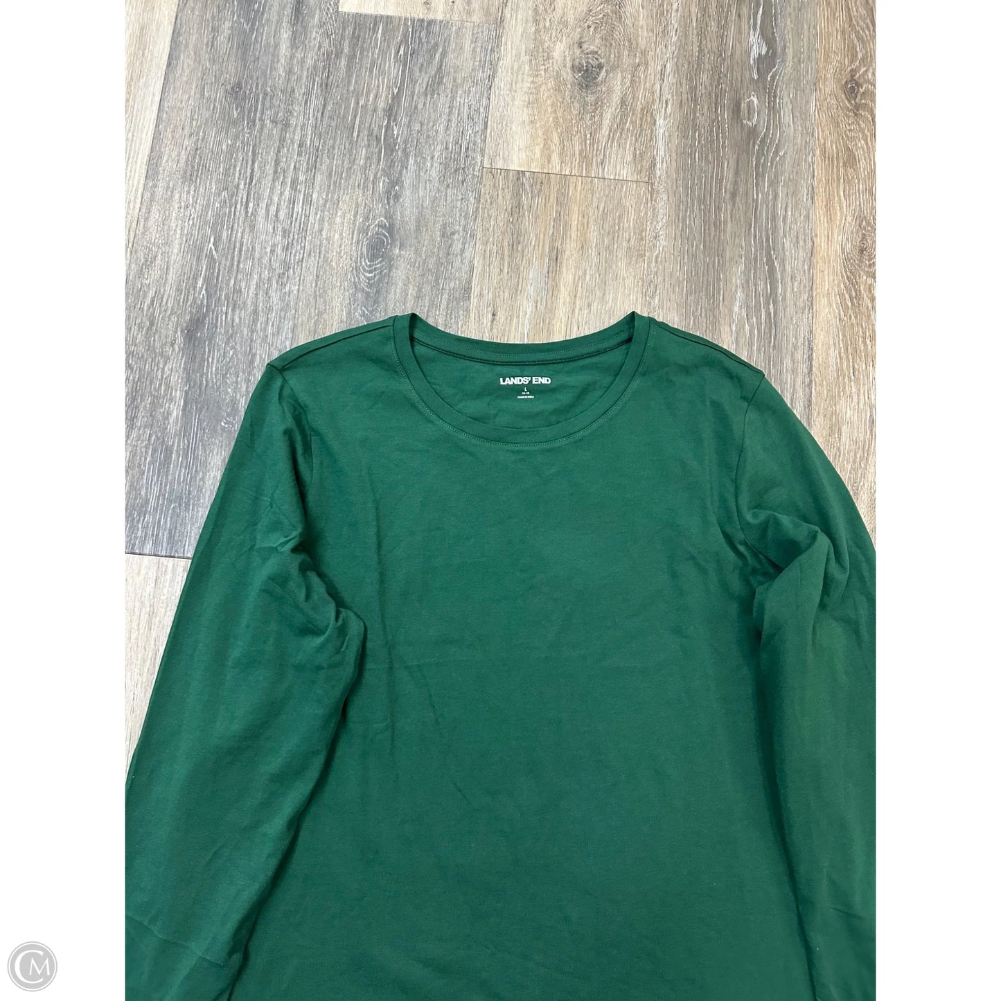 Top Long Sleeve By Lands End In Green, Size: L