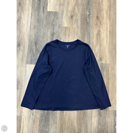 Top Long Sleeve By Eileen Fisher In Navy, Size: L