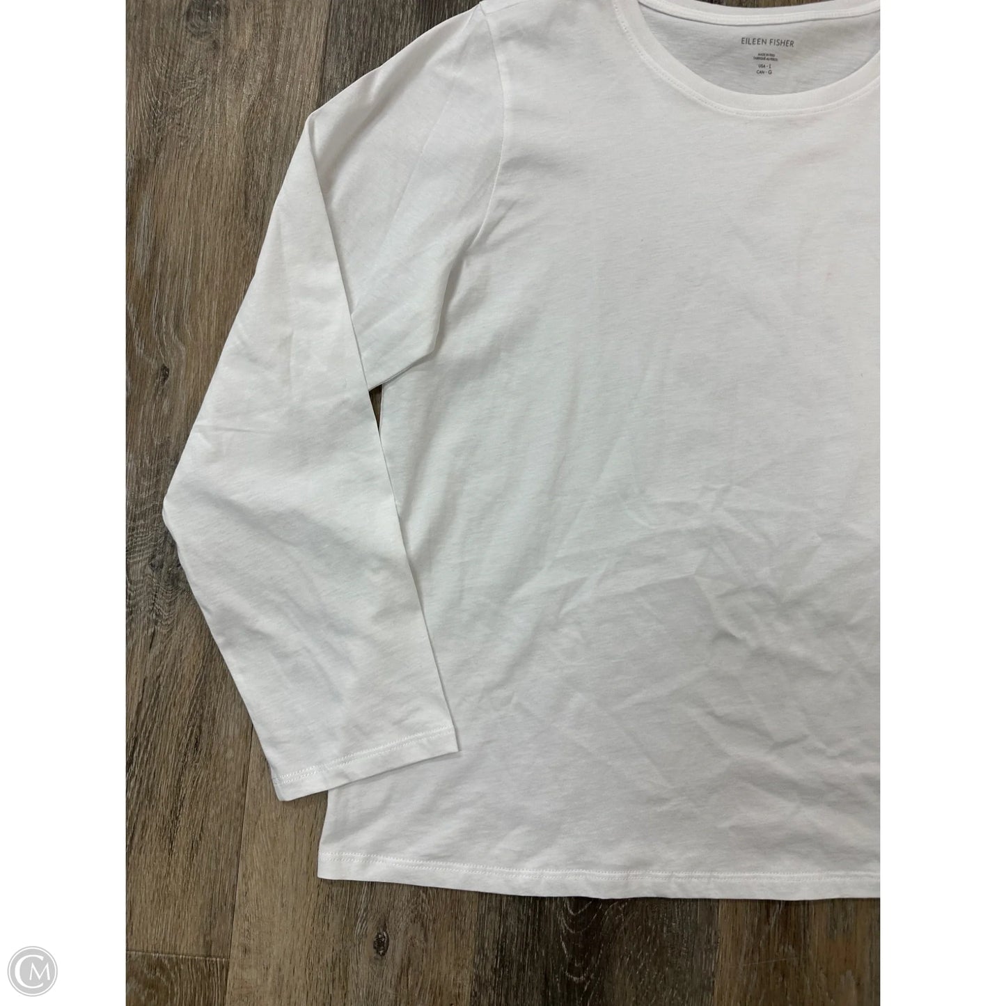 Top Long Sleeve By Eileen Fisher In Ivory, Size: L