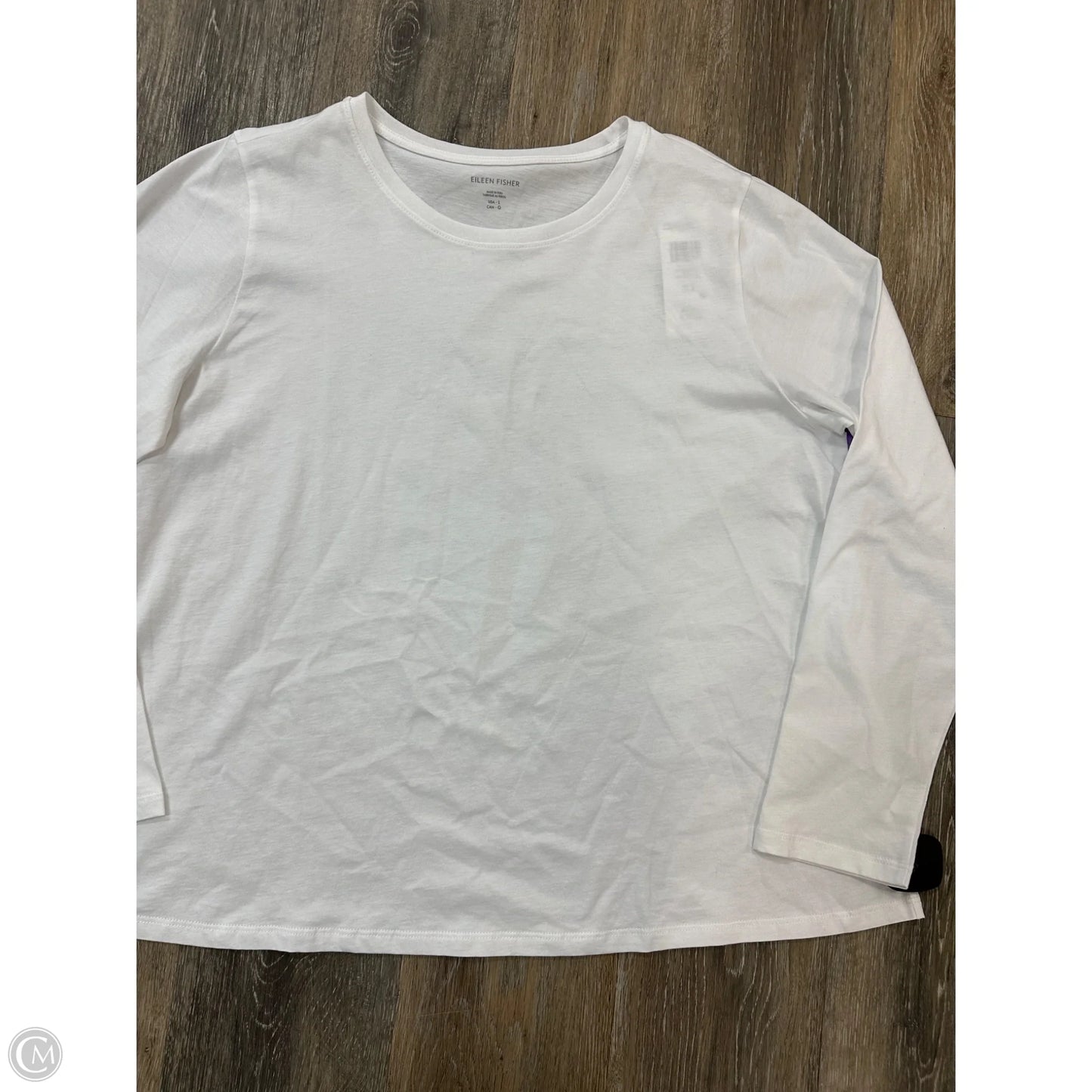 Top Long Sleeve By Eileen Fisher In Ivory, Size: L