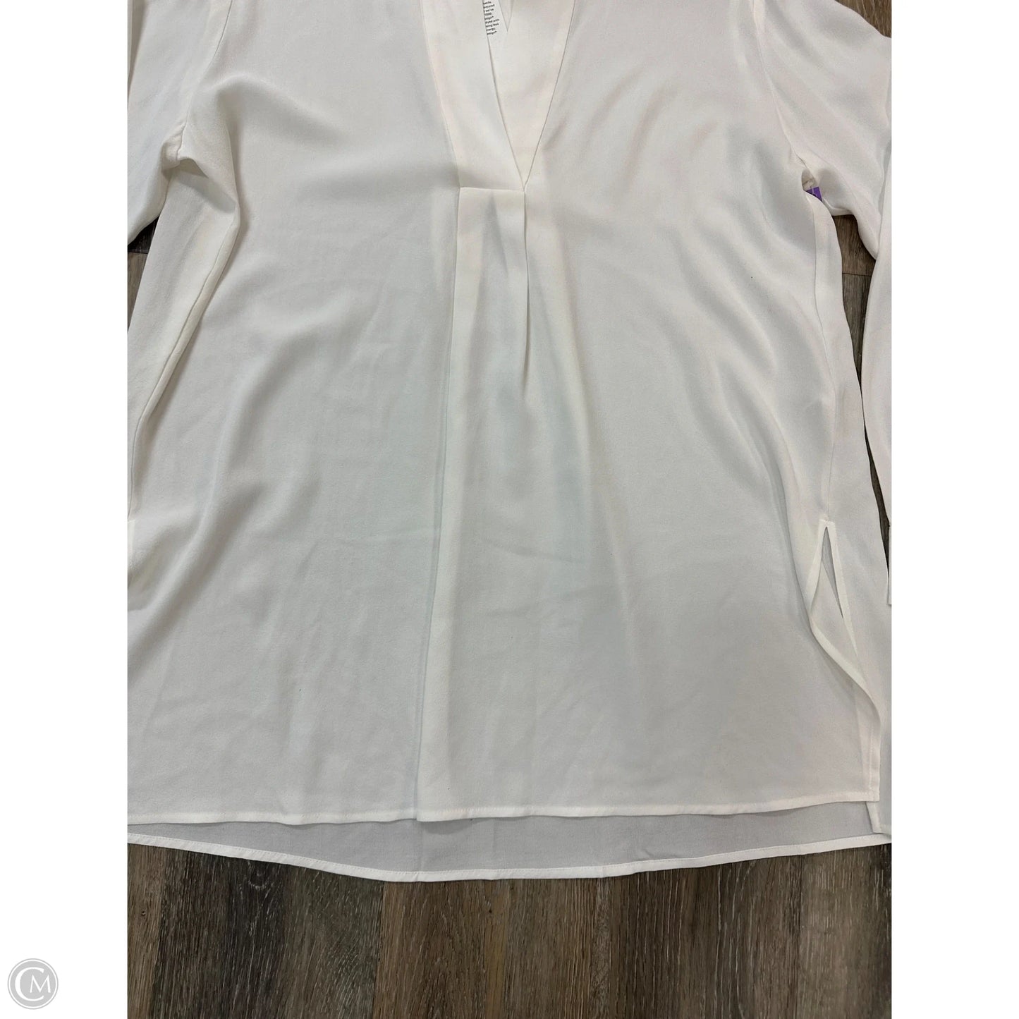 Blouse Long Sleeve By Eileen Fisher In White, Size: Xs