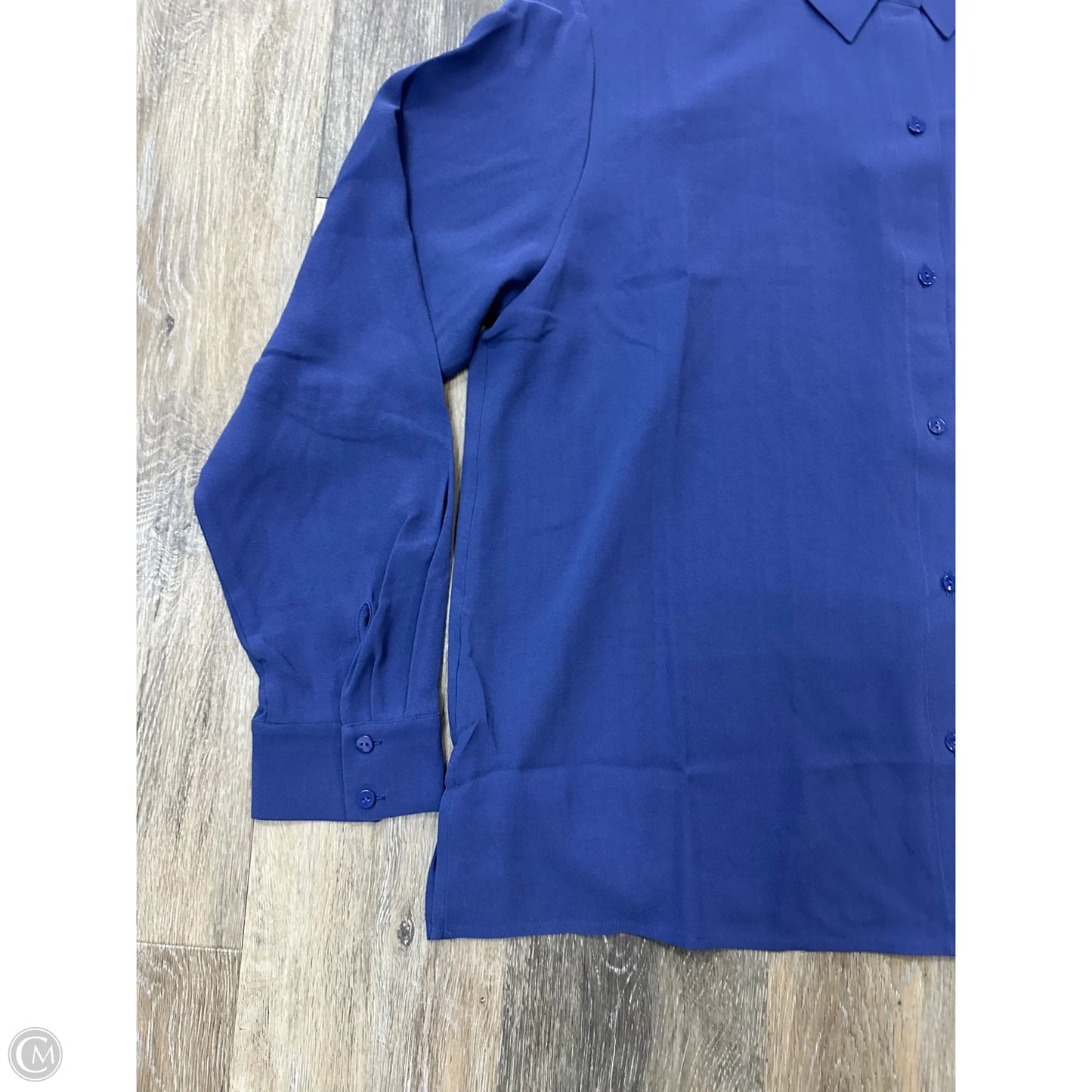 Blouse Long Sleeve By Eileen Fisher In Blue, Size: M