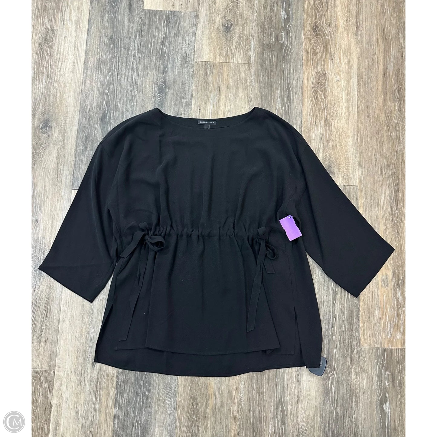 Blouse Long Sleeve By Eileen Fisher In Black, Size: M