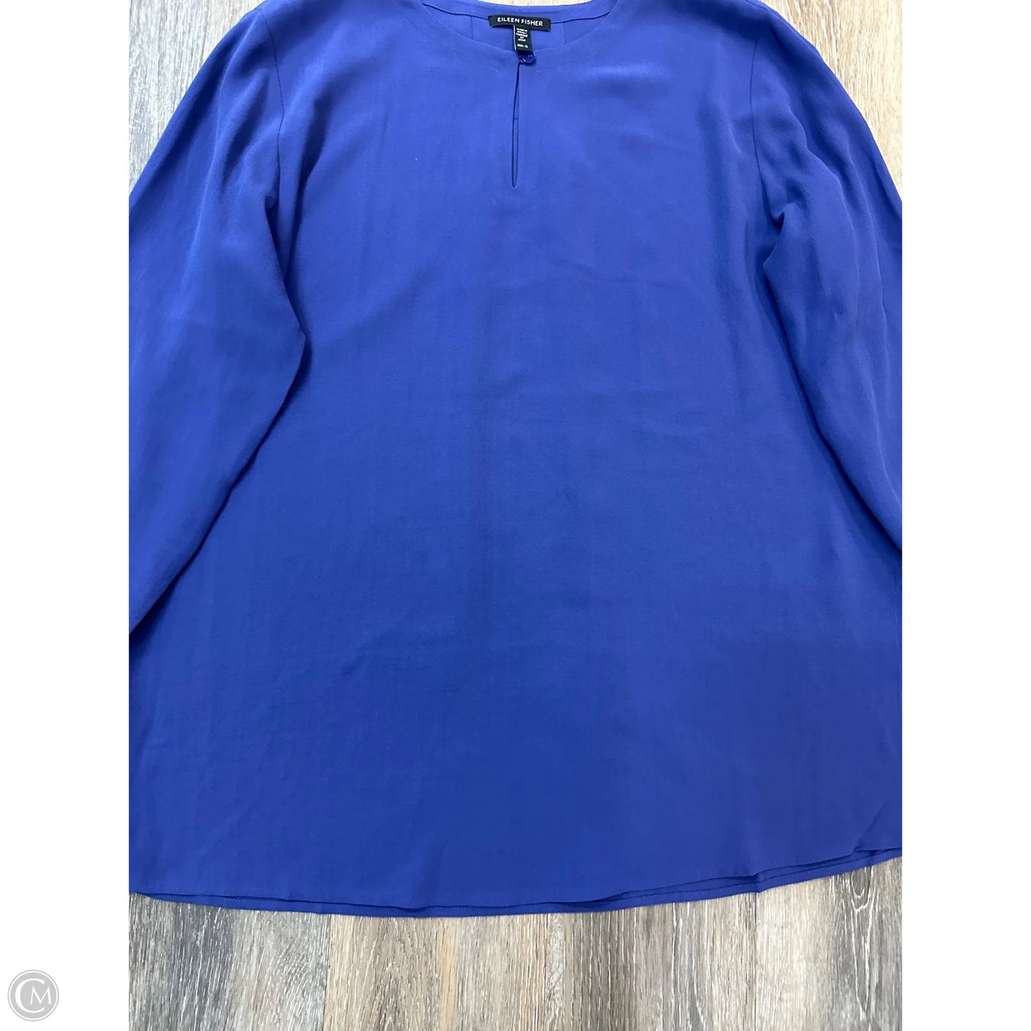 Blouse Long Sleeve By Eileen Fisher In Blue, Size: M