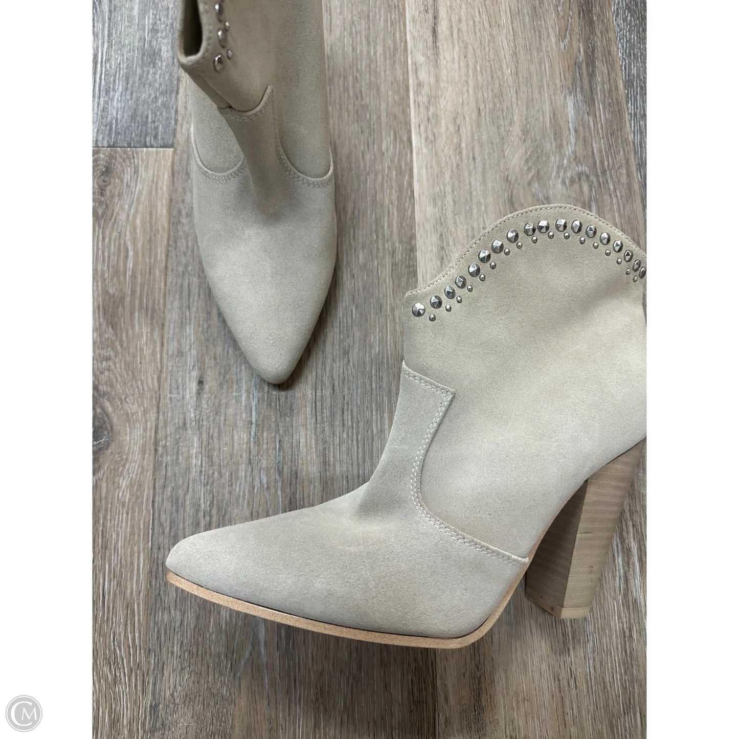 Boots Ankle Heels By Nine West In Cream, Size: 7.5
