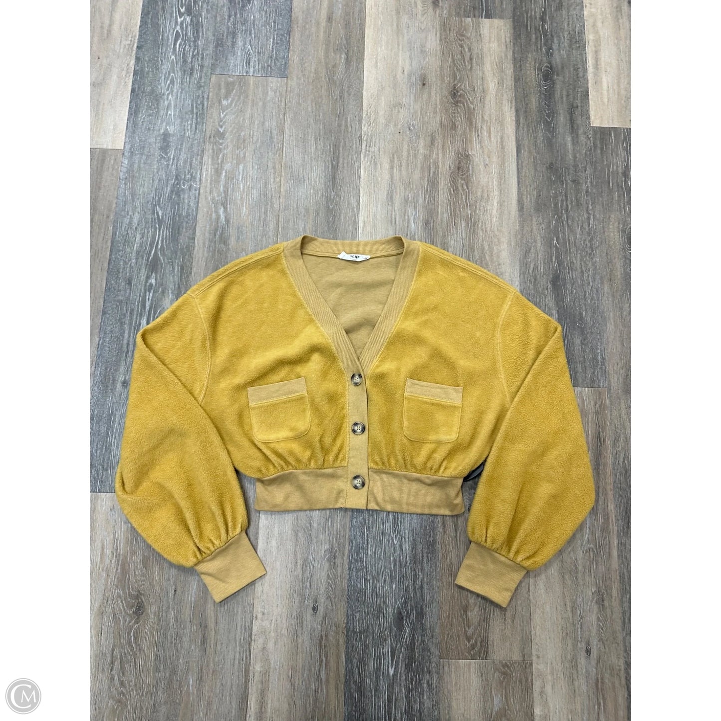 Sweater Cardigan By Double Zero In Yellow, Size: M