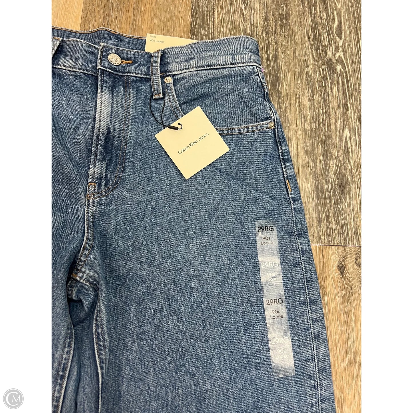 -Jeans Wide Leg By Calvin Klein In Blue Denim, Size: 8/29