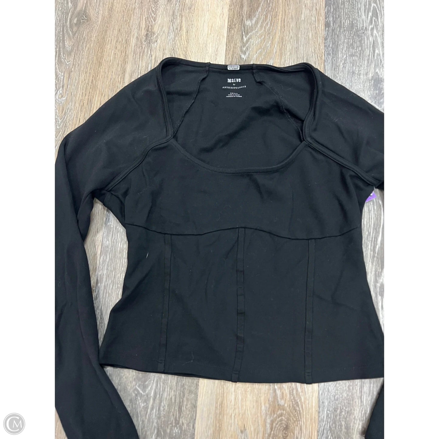 Top Long Sleeve By Maeve In Black, Size: S