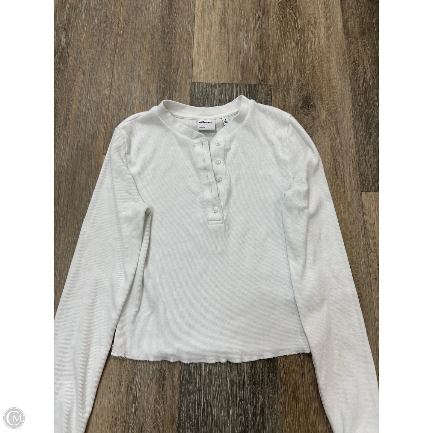 Top Long Sleeve By Tna In White, Size: S
