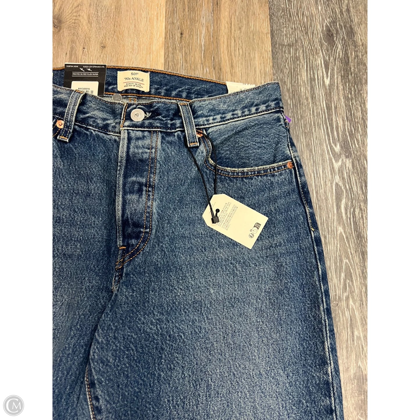 Jeans Straight By Levis In Blue Denim, Size: 6/28