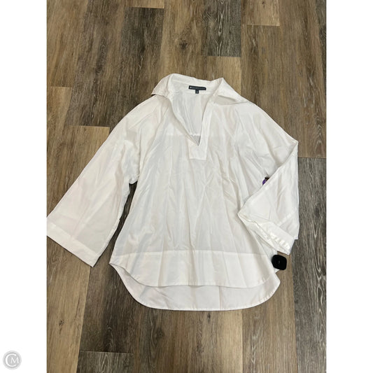 Blouse Long Sleeve By Elliott Lauren In White, Size: 10